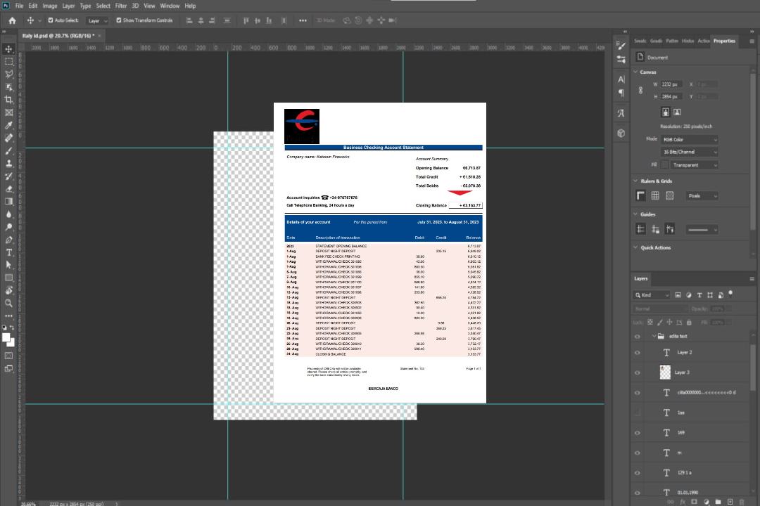 Modèle Word et PDF de relevé de compte ferme de la Banque Ibercaja template Modèle Word et PDF de relevé de compte ferme de la Banque Ibercaja template